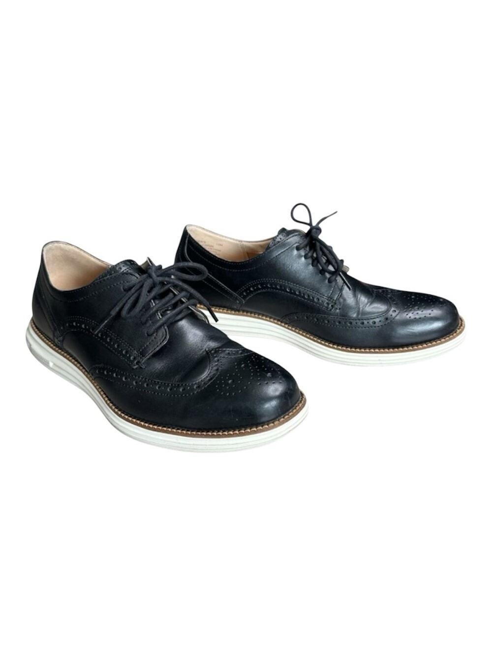 COLE HAAN Original Grand Men’s Black Leather Wingtip Oxford Shoes